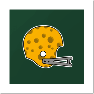 Retro Wisconsin Cheese Helmet - green Posters and Art